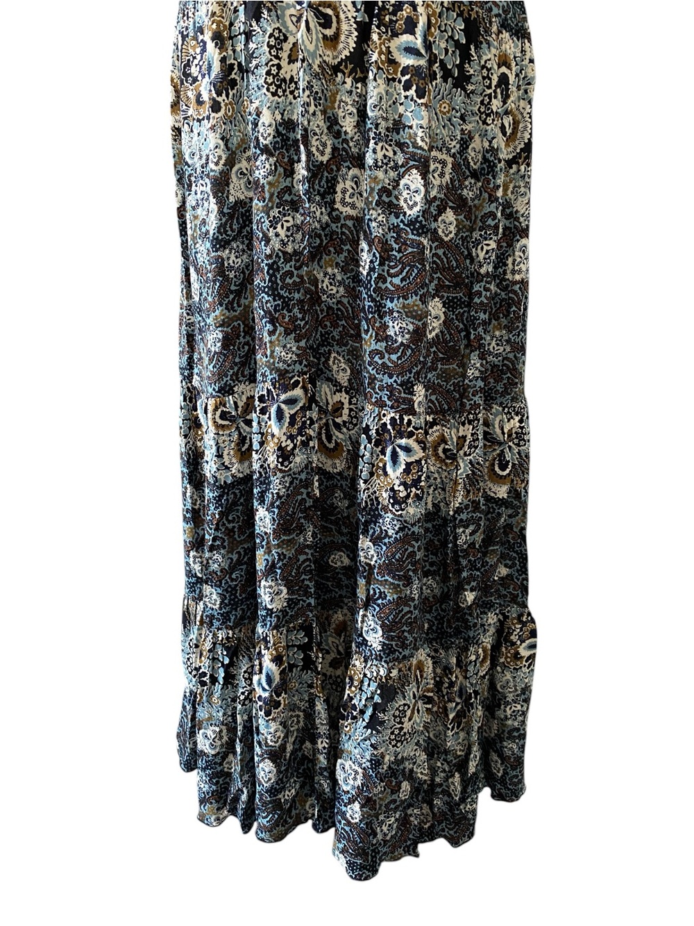 Free People Let’s Smock About It Maxi Dress XS Boho Empire Waist Smocked Tiered - Picture 5 of 11